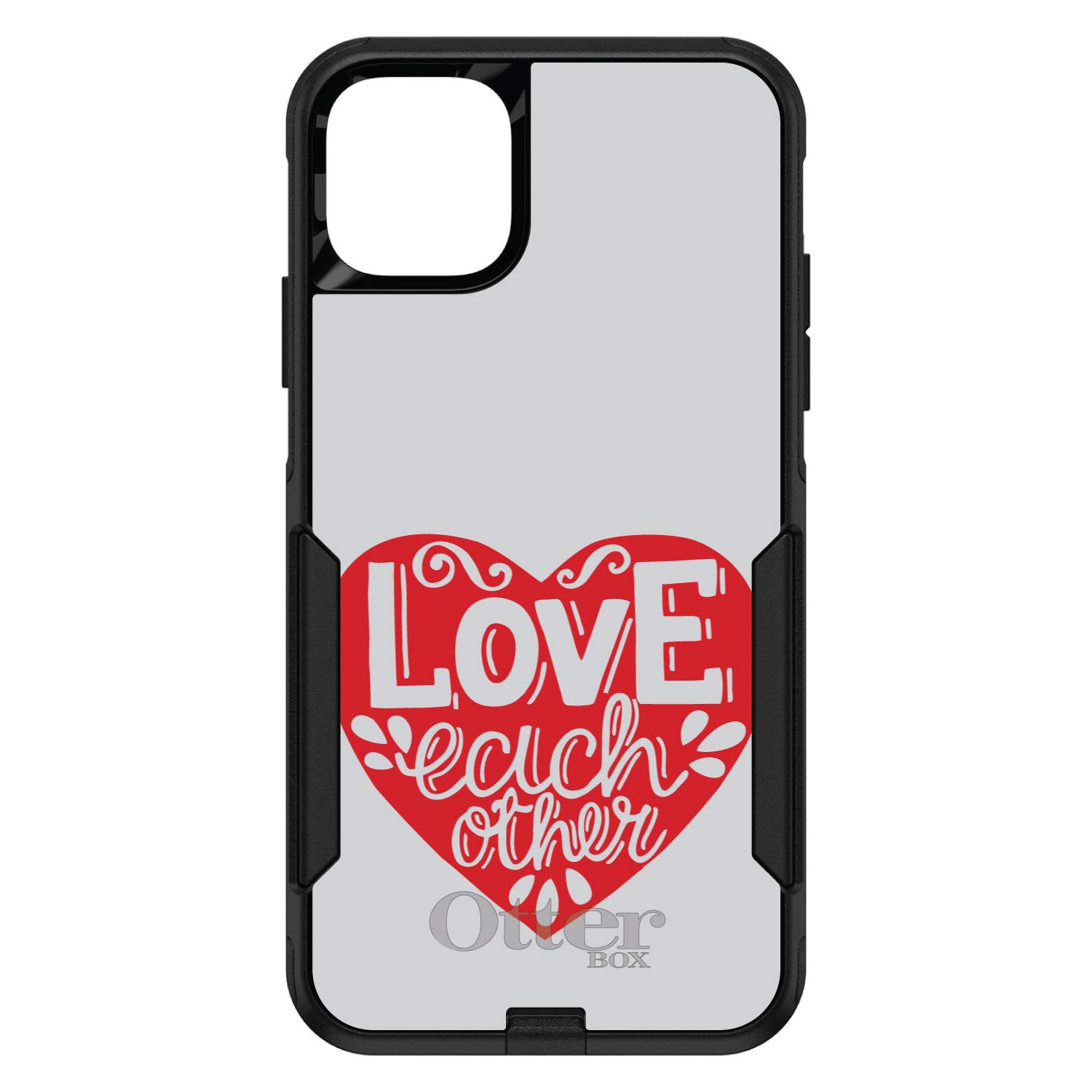 DistinctInk iPhone 12 Pro MAX Case (6.7 Inch) - Shockproof Protective Cover with Red Heart Design - Replacement for OtterBox Commuter - Perfect for Daily Use, Travel & Gift Giving