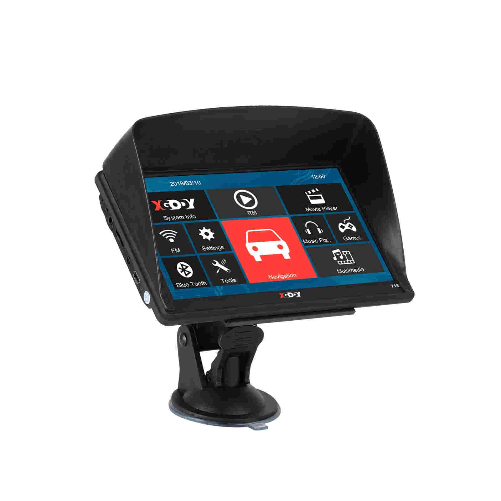 XGody 715BT 7-Inch Bluetooth GPS Navigator with High Sensitivity - Perfect for Road Trips, Trucking & Outdoor Adventures