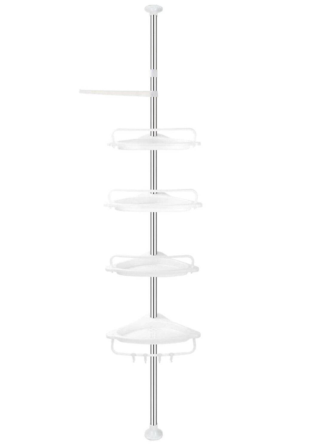 4-Tier Expandable Shower Caddy Corner Shelf - Bathroom Storage Organizer for Shampoo, Soap & Toiletries - Space-Saving Shower Rack for Small Bathrooms & Dorm Rooms