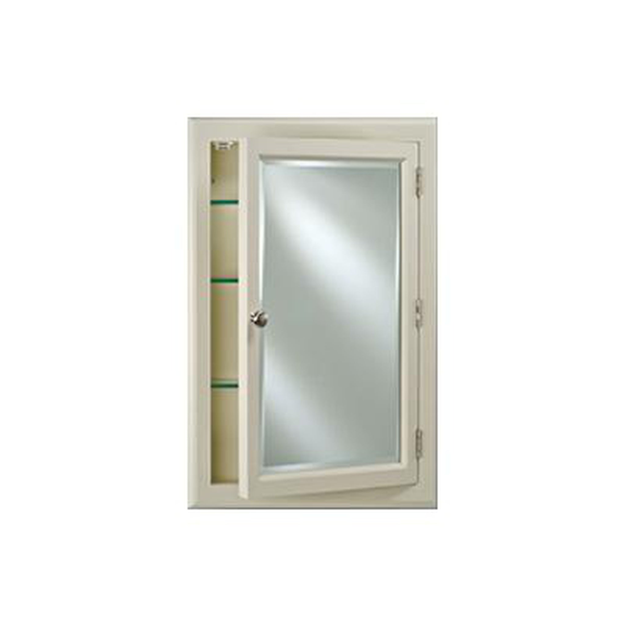 Afina Devon Large Recessed Reversible Hinged Medicine Cabinet with Beveled Edge Mirror - Single Door Bathroom Storage for Toiletries & Essentials