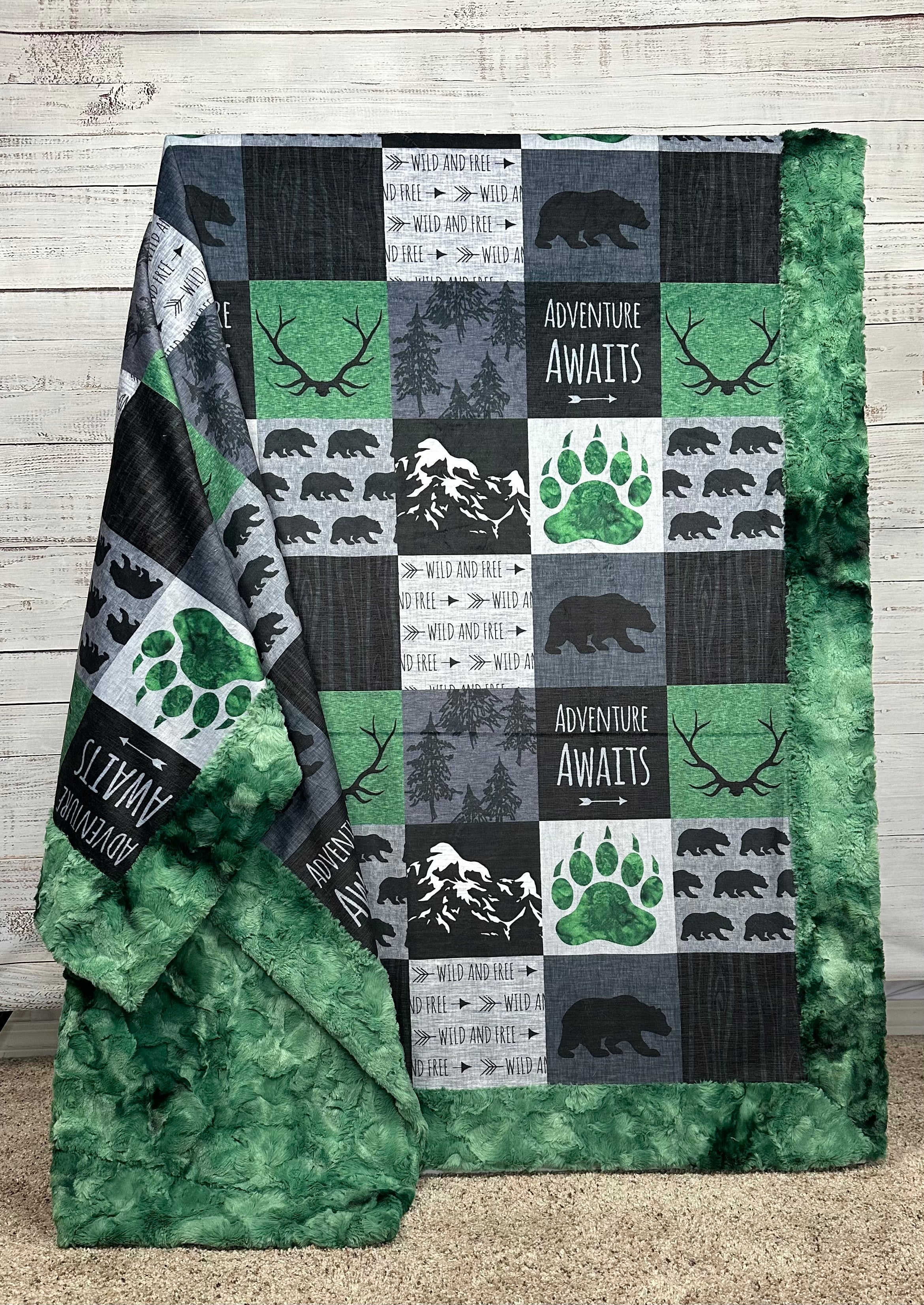 Evergreen Luxe Large 54x79 Minky Blanket - Ultra Soft Cozy Throw for Bed, Couch & Outdoor Adventures - Perfect for Camping, Picnics and Home Decor