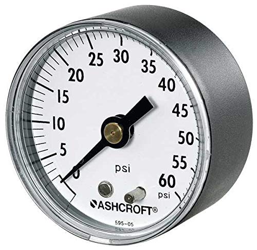 Ashcroft Vacuum Gauge - 30in Hg VAC to 0, 2 Inch Dial Size (5-Pack) - Perfect for HVAC, Industrial, and Laboratory Pressure Measurement Applications