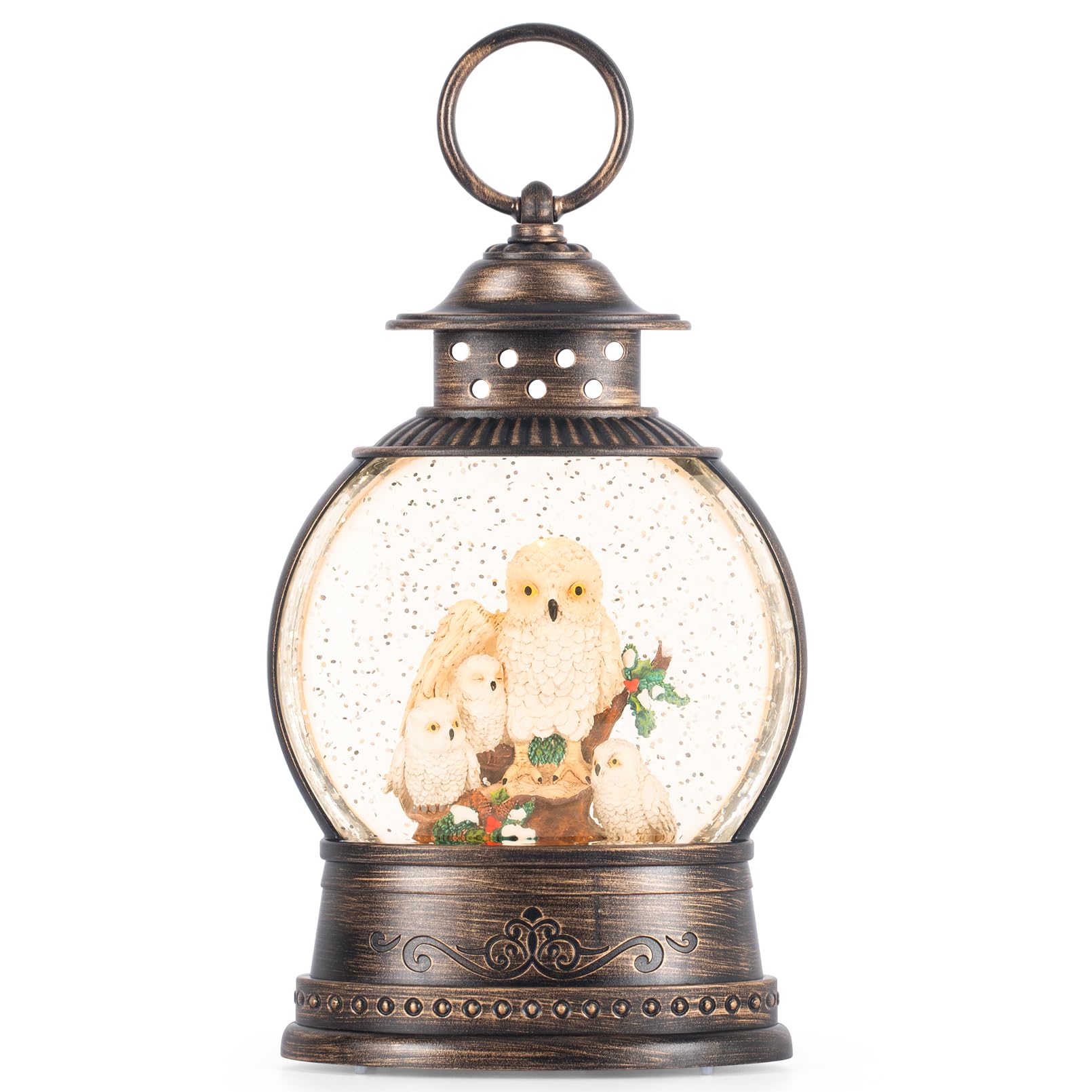Owl Snow Globe - Elegant Home Decor for Bookshelf, Bedroom, Living Room & Office | Modern Animal Sculpture Gift for Bird Lovers | Perfect for Holiday Gifts, Birthday Presents & Collectible Displays