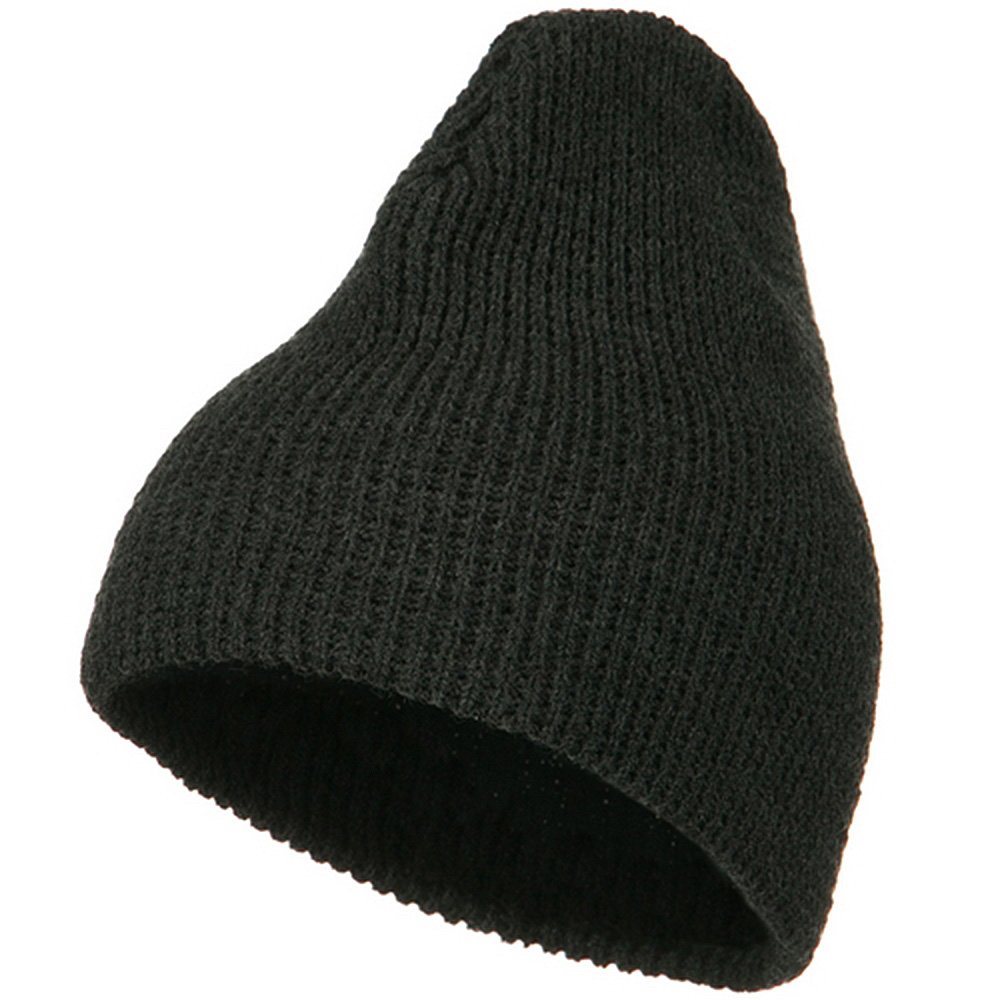 Artex Big Stretch Waffle Stitch Short Beanie - Charcoal Gray Winter Hat for Men & Women | Warm & Comfortable Knit Cap for Outdoor Activities, Skiing, Snowboarding