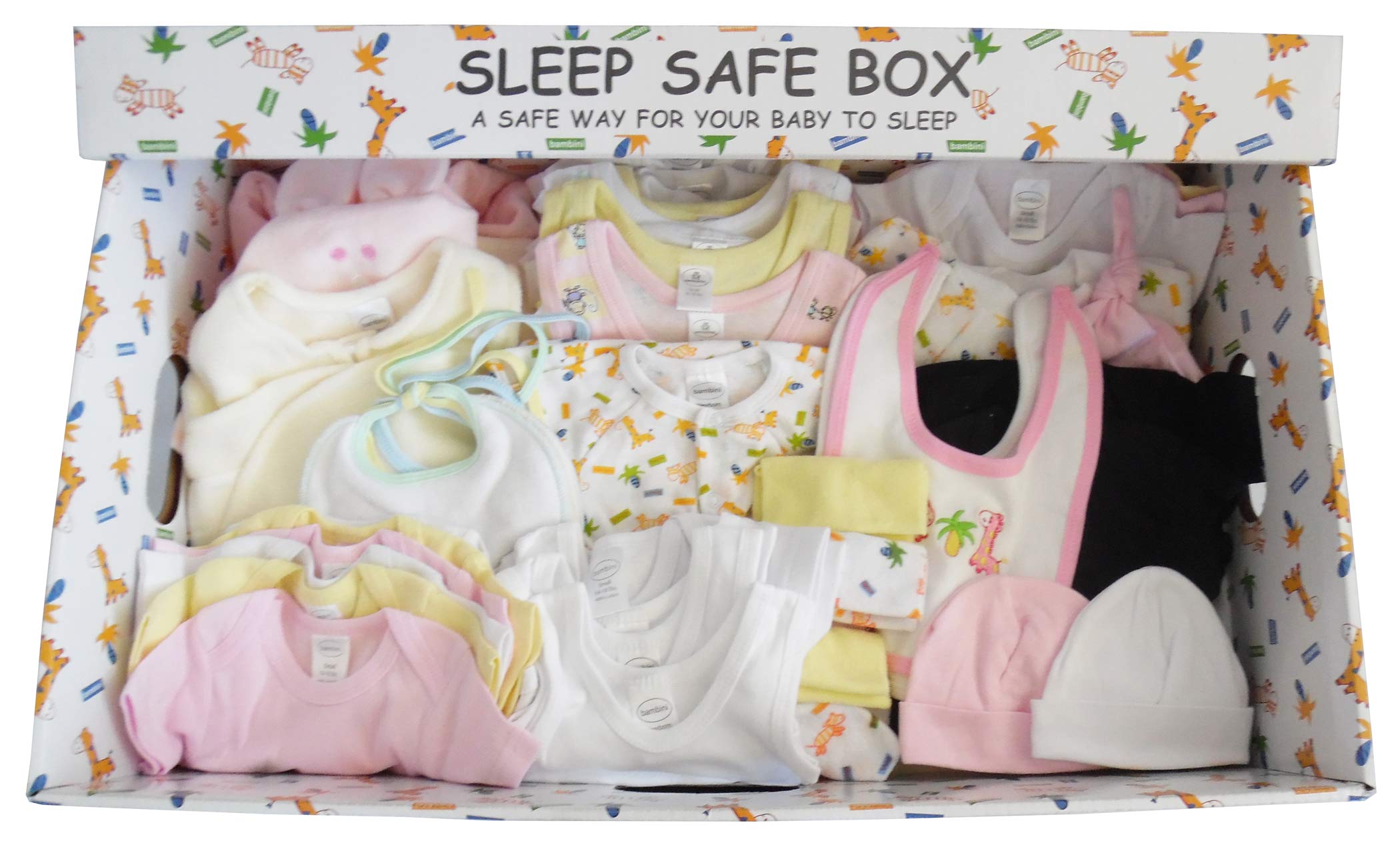 Bambini Girl 72-Piece Newborn Baby Starter Gift Set Box - Perfect Baby Shower Gift & Essential Nursery Collection
