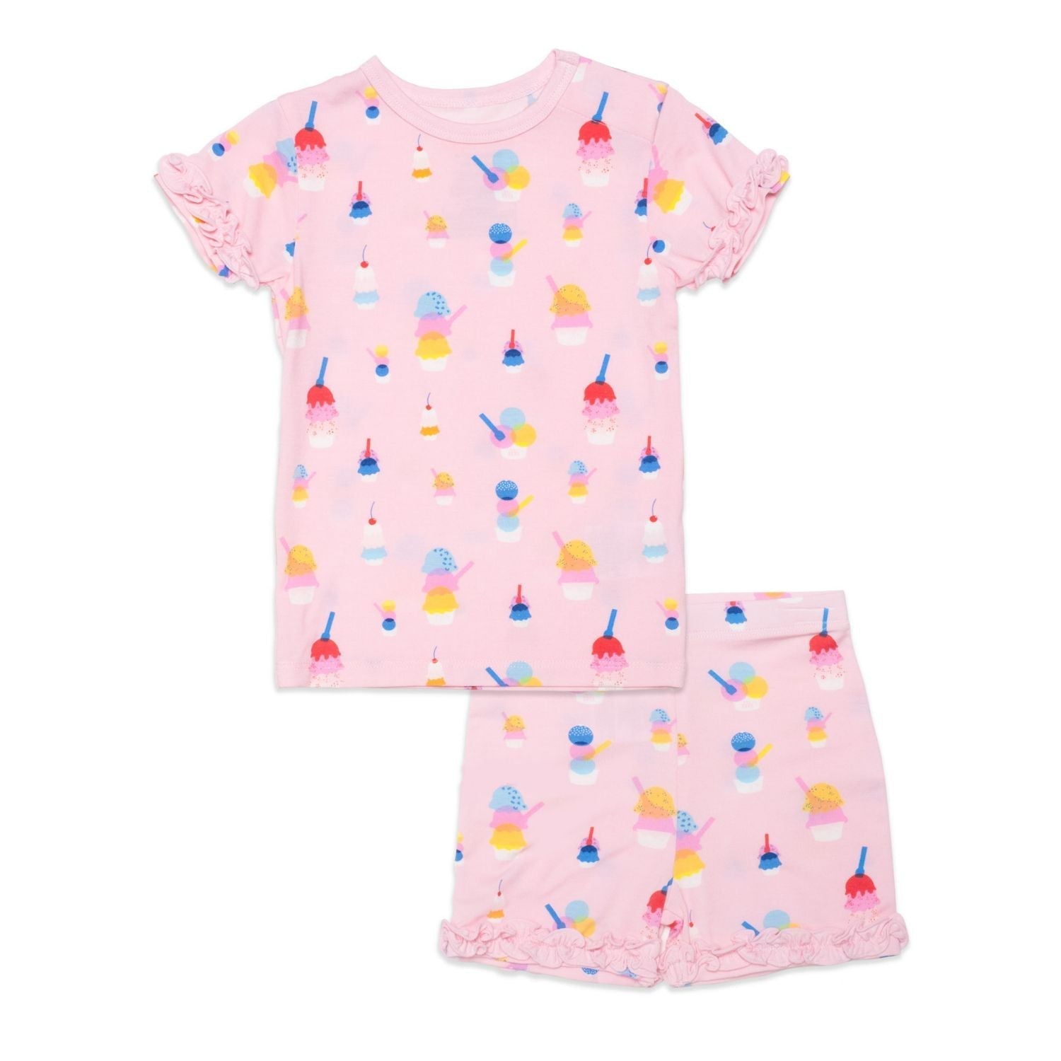 Pink Modal Magnetic Toddler Pajama Set - Soft & Comfortable Shortie Pajamas for Baby Girls - Perfect for Bedtime, Playtime & Family Photos