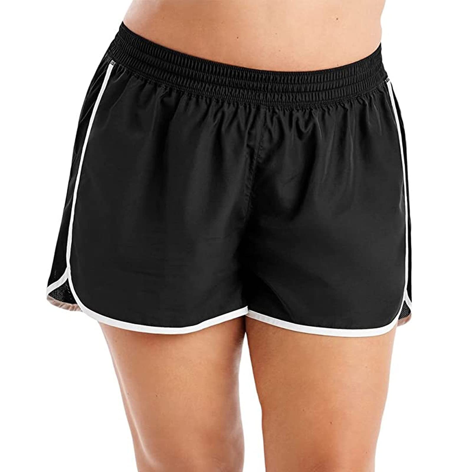 **FlekmanArt Women's Workout Running Shorts - Lightweight Quick-Dry Gym Athletic Shorts with Elastic Waist for Yoga, Jogging & Beach - Comfy Casual Fitness Shorts**