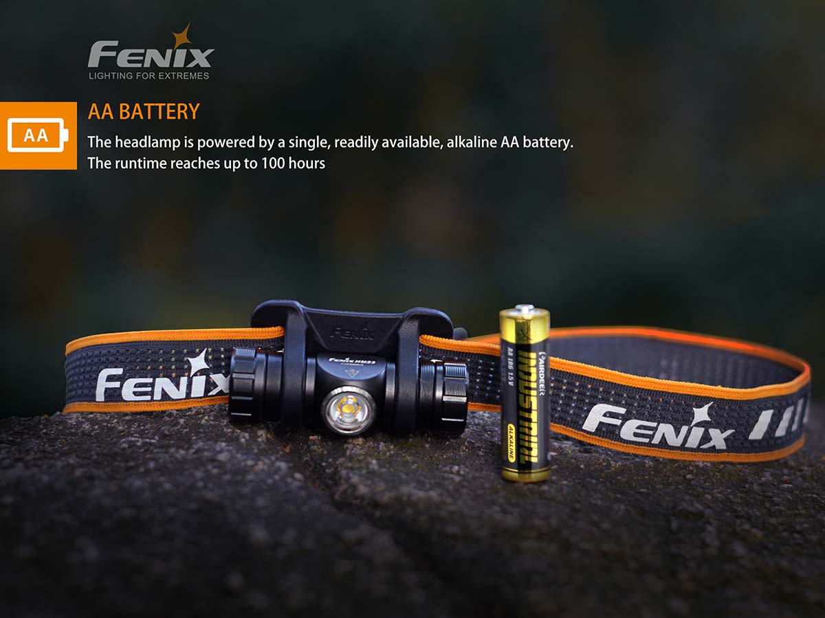 Fenix HM23 Rechargeable Headlamp - 300 Lumens, Lightweight LED Headlight for Camping, Hiking & Outdoor Adventures - Waterproof & Durable Hands-Free Lighting