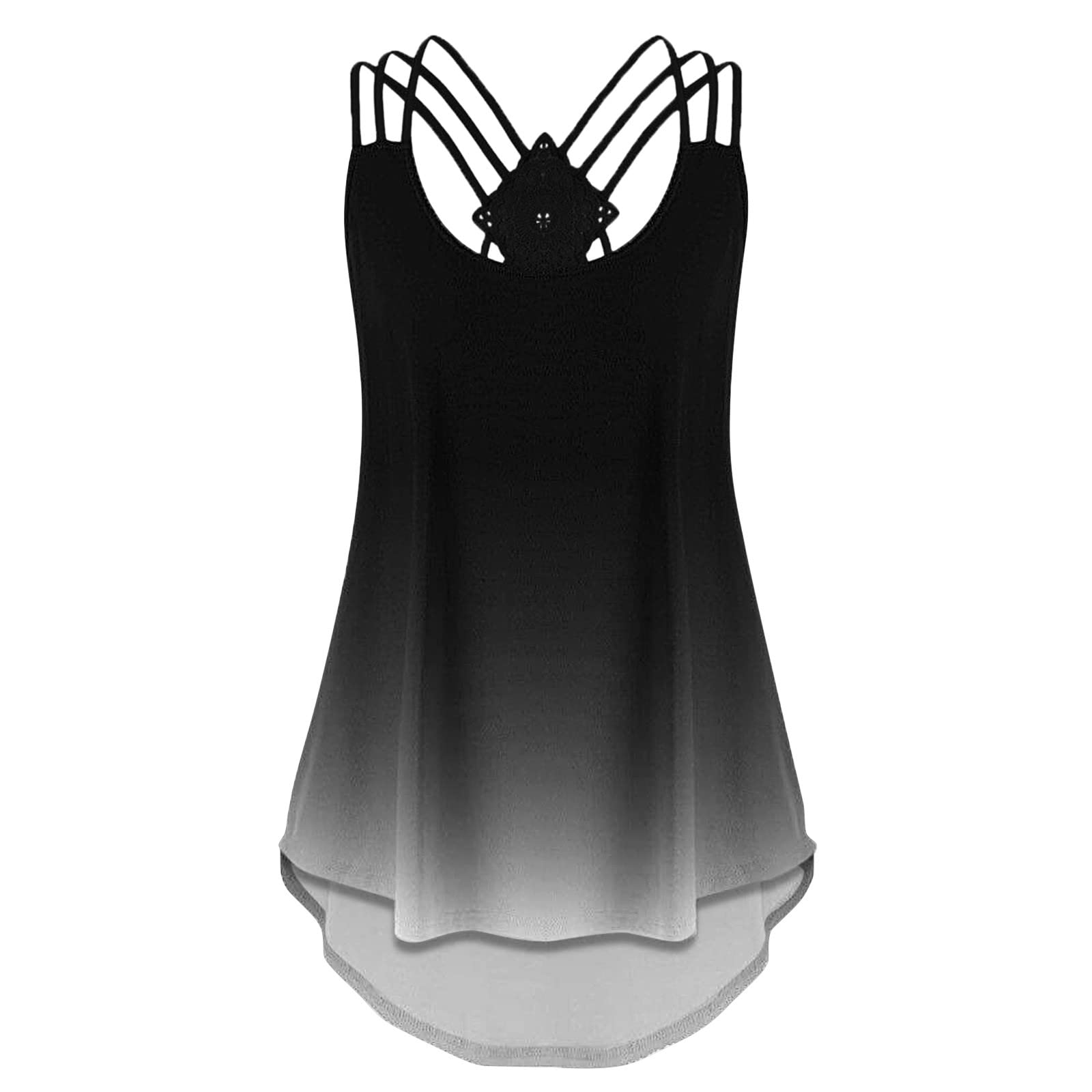 Plus Size Women's Tank Tops - Sexy Tie Dye Sleeveless Vest for Summer