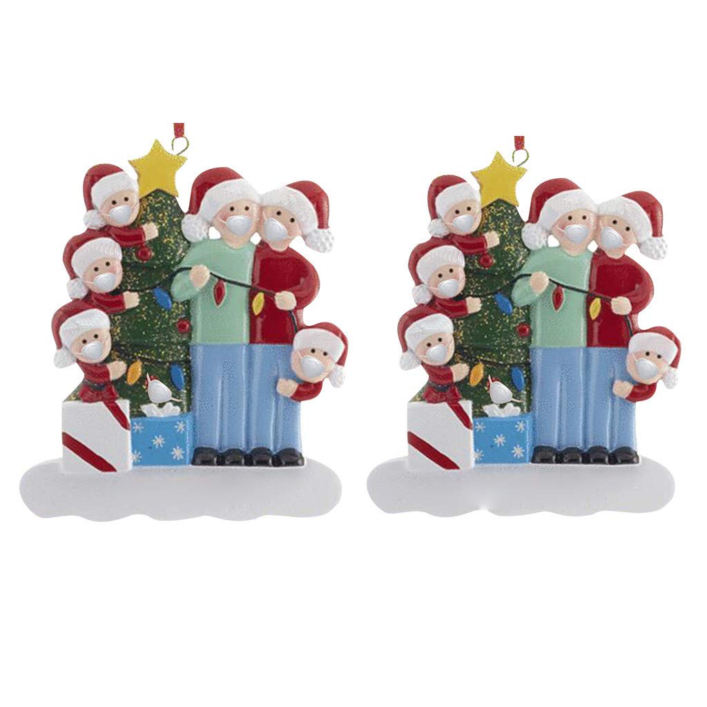Personalized 2020 Survived Family Christmas Ornaments - 2PCS Set, Holiday Decor for Tree & Home, Unique Gift for Families - Perfect for Christmas Celebrations & Family Gatherings