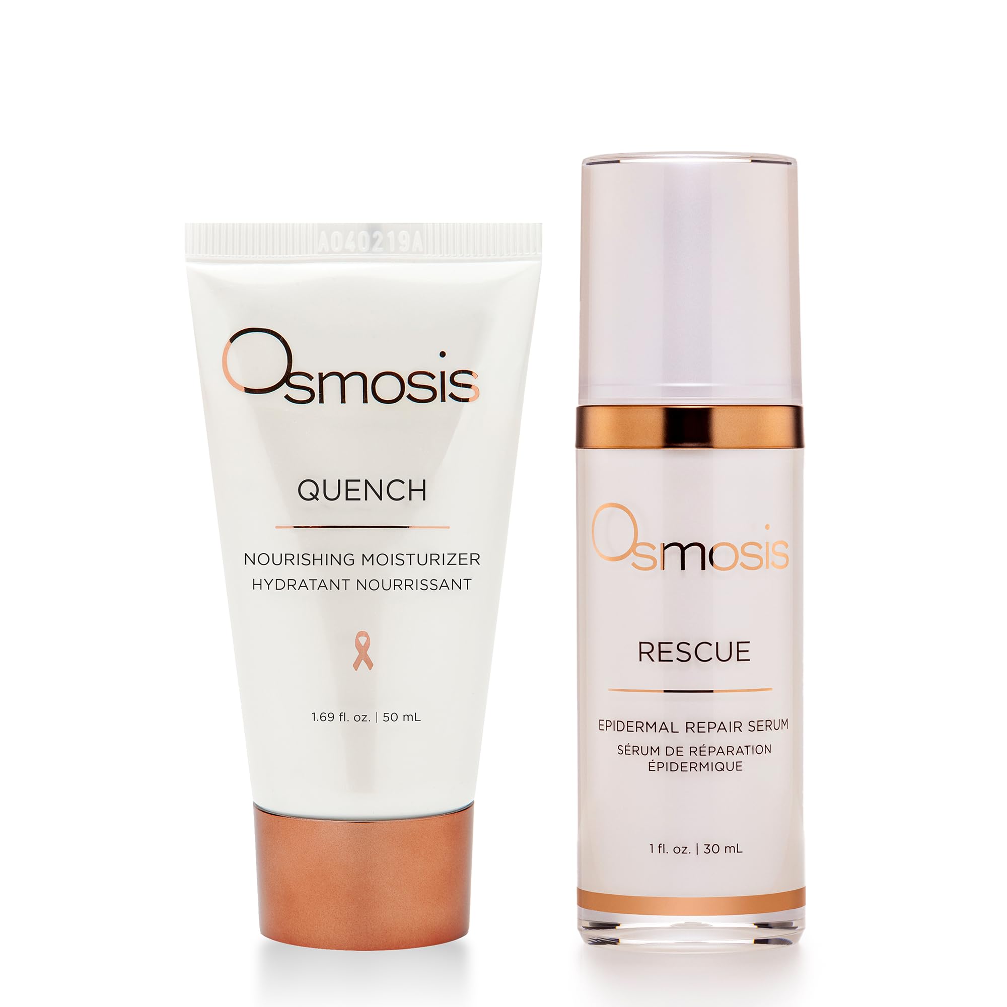 OSMOSIS QUENCH Hydrating Facial Moisturizer (1.69oz) & RESCUE Epidermal Repair Serum (1oz) - Daily Skincare Kit for Dry, Sensitive Skin | Calms & Nourishes Face | Perfect for Morning & Night Routine