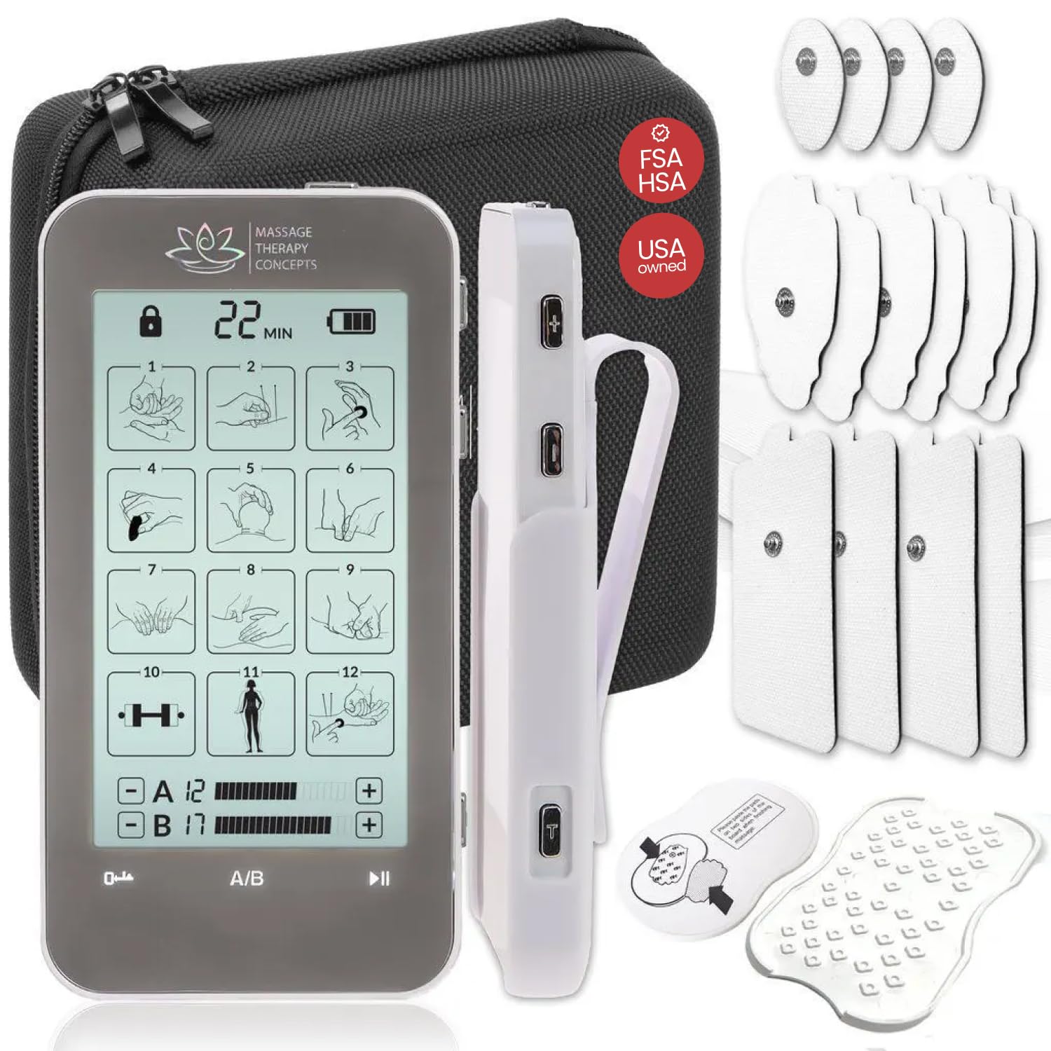 Premium TENS Unit Muscle Stimulator for Pain Relief - EMS Therapy Machine with 12 Modes & 20 Intensity Levels - Non-Invasive Electrotherapy for Neck, Back & Sciatica Pain - Perfect for Home Use, Workouts & Post-Surgery Recovery