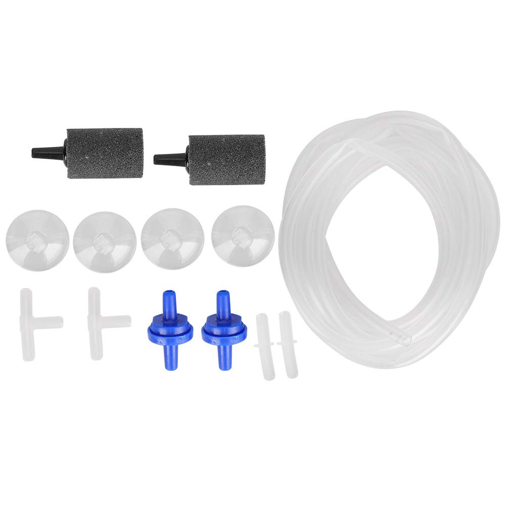 HEEPDD Aquarium Air Pump Accessories Kit - Suction Cup, Non-Return Check Valve, Air Stone & 3-Way Joint for Fish Tank, Bubble Wall & Hydroponics System