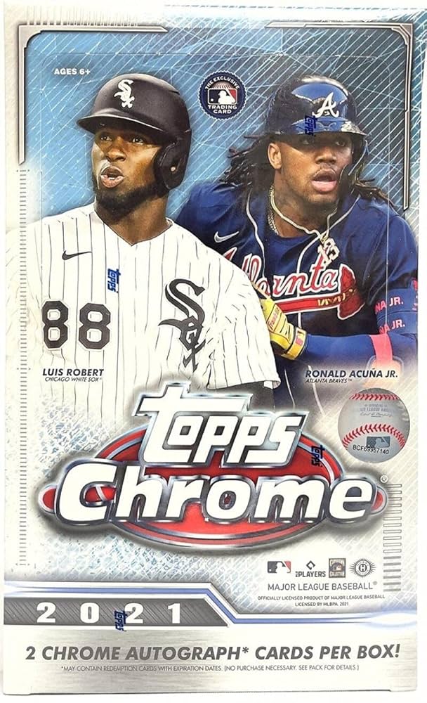 2021 Topps Chrome Baseball Hobby Box - Premium MLB Trading Cards Collection for Collectors & Investors - Perfect for Sports Memorabilia, Gift Giving & Fantasy Baseball Enthusiasts