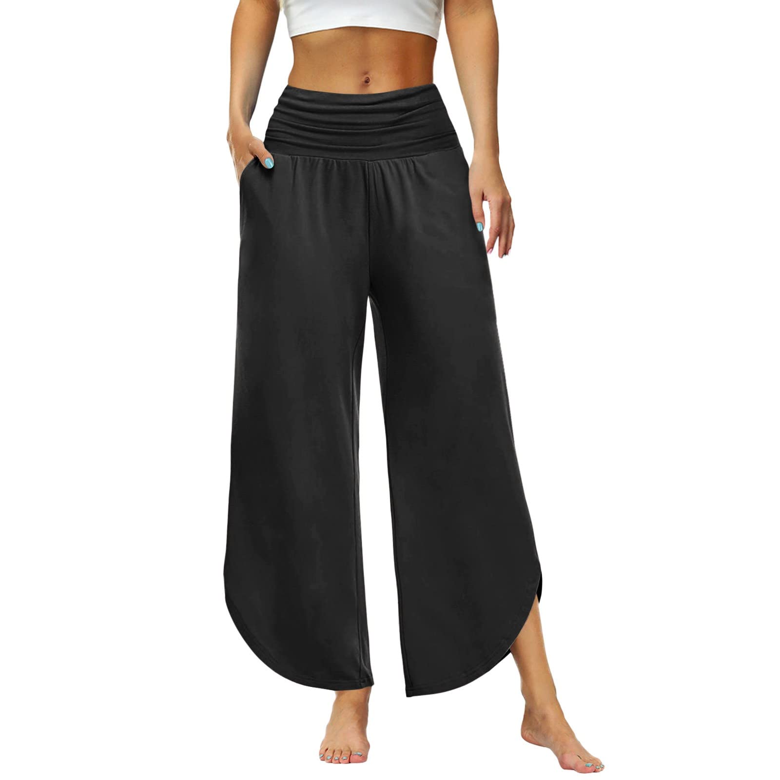 Women's Cotton Linen Summer Dresses & Casual Wide Leg Lounge Pants Set - Breathable Comfort Outfit for Beach, Vacation and Everyday Wear