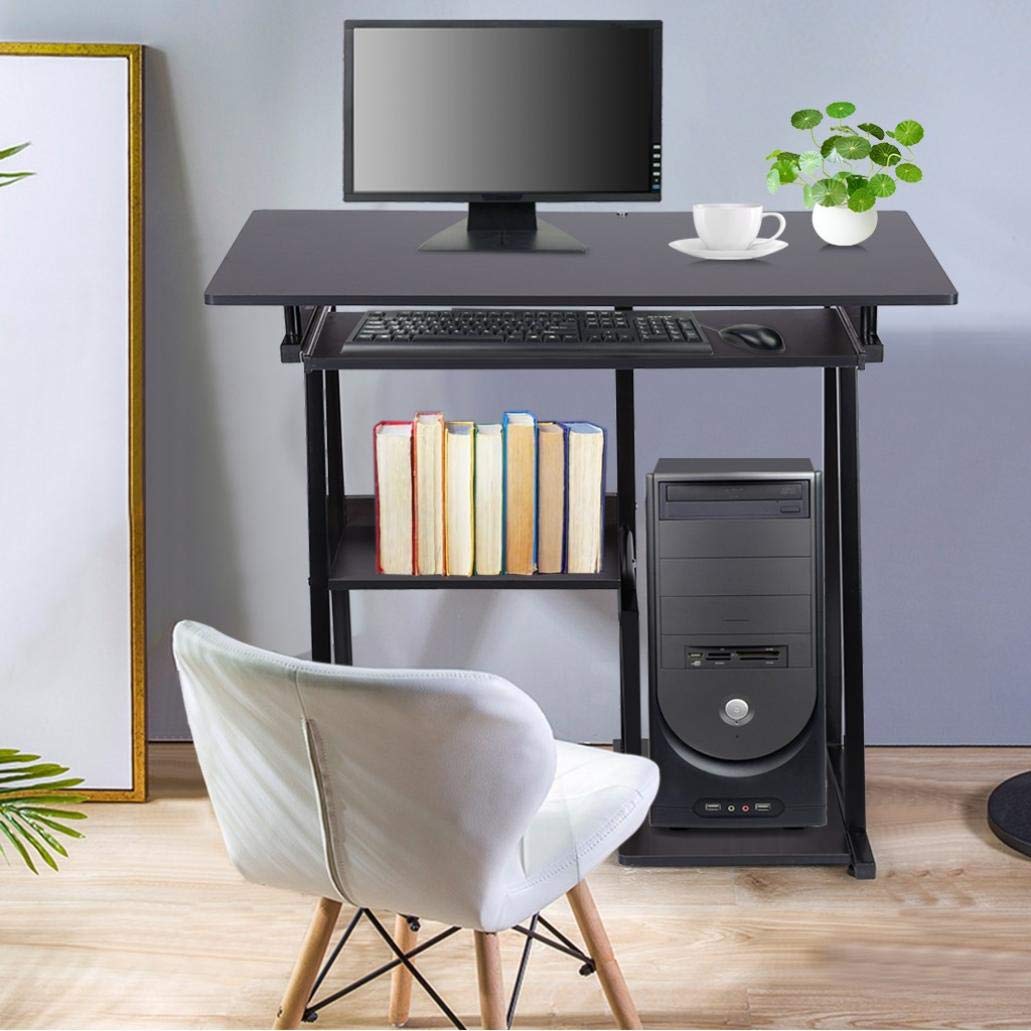 Baodanla 31.5 Inch Computer Desk with Pull-Out Keyboard Tray - Ergonomic Home Office Desk, Study Table & Writing Workstation for Laptop & PC (31.5
