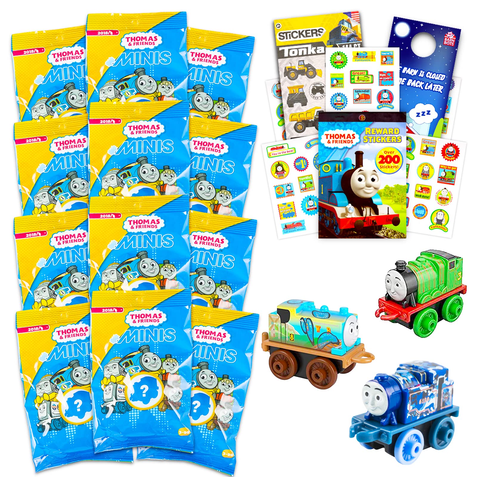 Fisher-Price Thomas & Friends Minis Blind Bags Gift Set - 12 Pack Collectible Toy Train Figures with Stickers & Accessories | Perfect for Kids' Birthday Parties, Train-Themed Events & Surprise Gift Giving