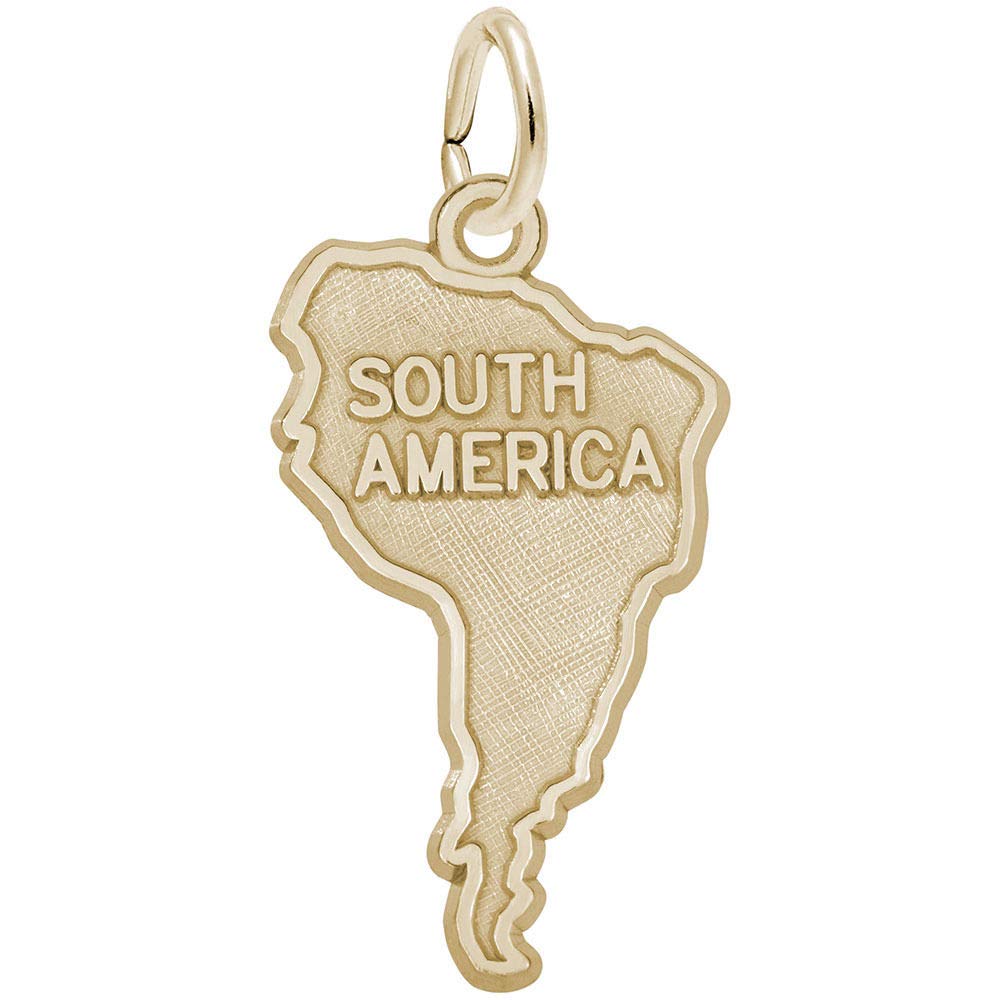 South America Map Charm Pendant - Choose Gold, Silver or Rose Metal - Perfect for Travel Lovers & Jewelry Gifts - Necklace for Wanderlust, Geography Enthusiasts & Souvenirs