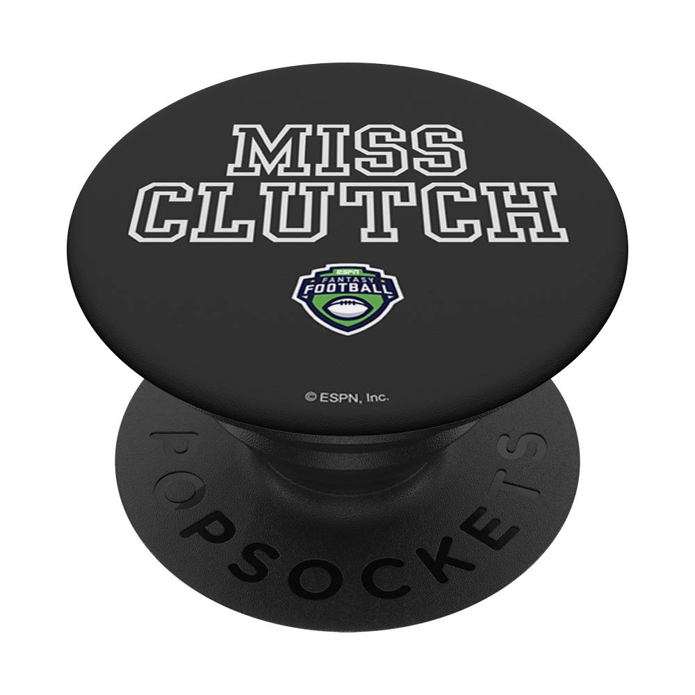 ESPN Fantasy Football Miss Clutch PopSockets Swappable Phone Grip - Interchangeable Phone Stand & Handle for iPhone, Samsung, Tablets - Perfect for Game Day, Tailgating & Sports Fans