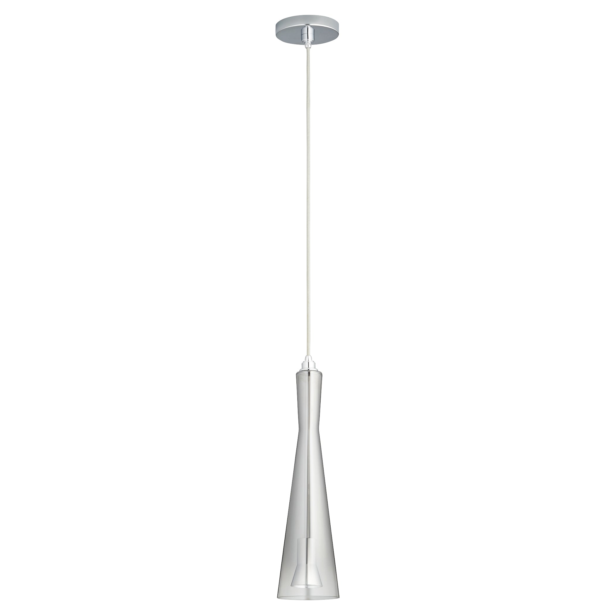 Oxygen Cornet 3 651 1314 Pendant Light Fixture - Polished Chrome with Smoke Ombre Glass Shade for Modern Dining Room & Kitchen Island Lighting