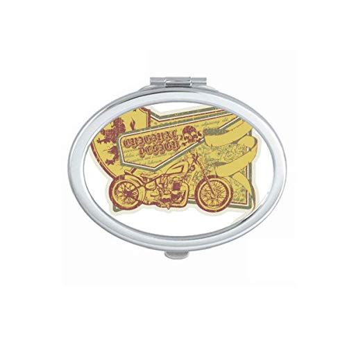 DIYthinker Graffiti Street Culture Yellow Motorcycle Pattern Portable Folding Mirror - Double Sided Handheld Makeup Mirror for Travel, Home Vanity & Motorcycle Enthusiasts