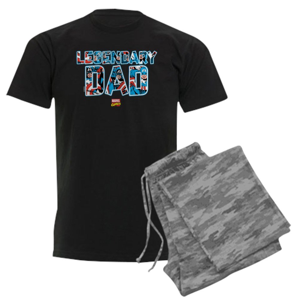 Captain America Themed Men's Dark Pajama Set - Superhero Sleepwear for Dad - Perfect for Marvel Fans, Father's Day Gifts & Cozy Movie Nights