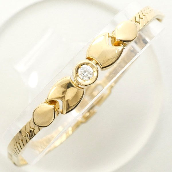 18K Yellow Gold Diamond Bracelet - 0.14 Carat, 12.3 Grams, 18cm Length - Vintage Luxury Jewelry for Women - Perfect for Weddings, Anniversaries & Special Occasions