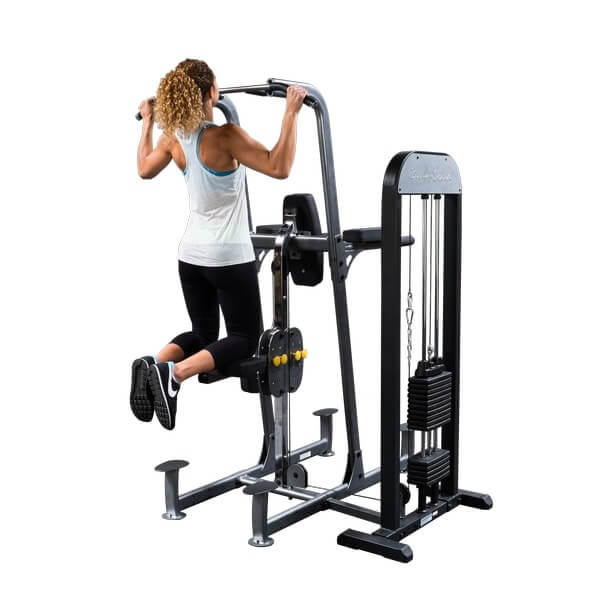 Body Solid Pro Select Weight Assisted Chin Dip Machine FCD STK - Adjustable Strength Training Equipment for Home Gym & Fitness Studio
