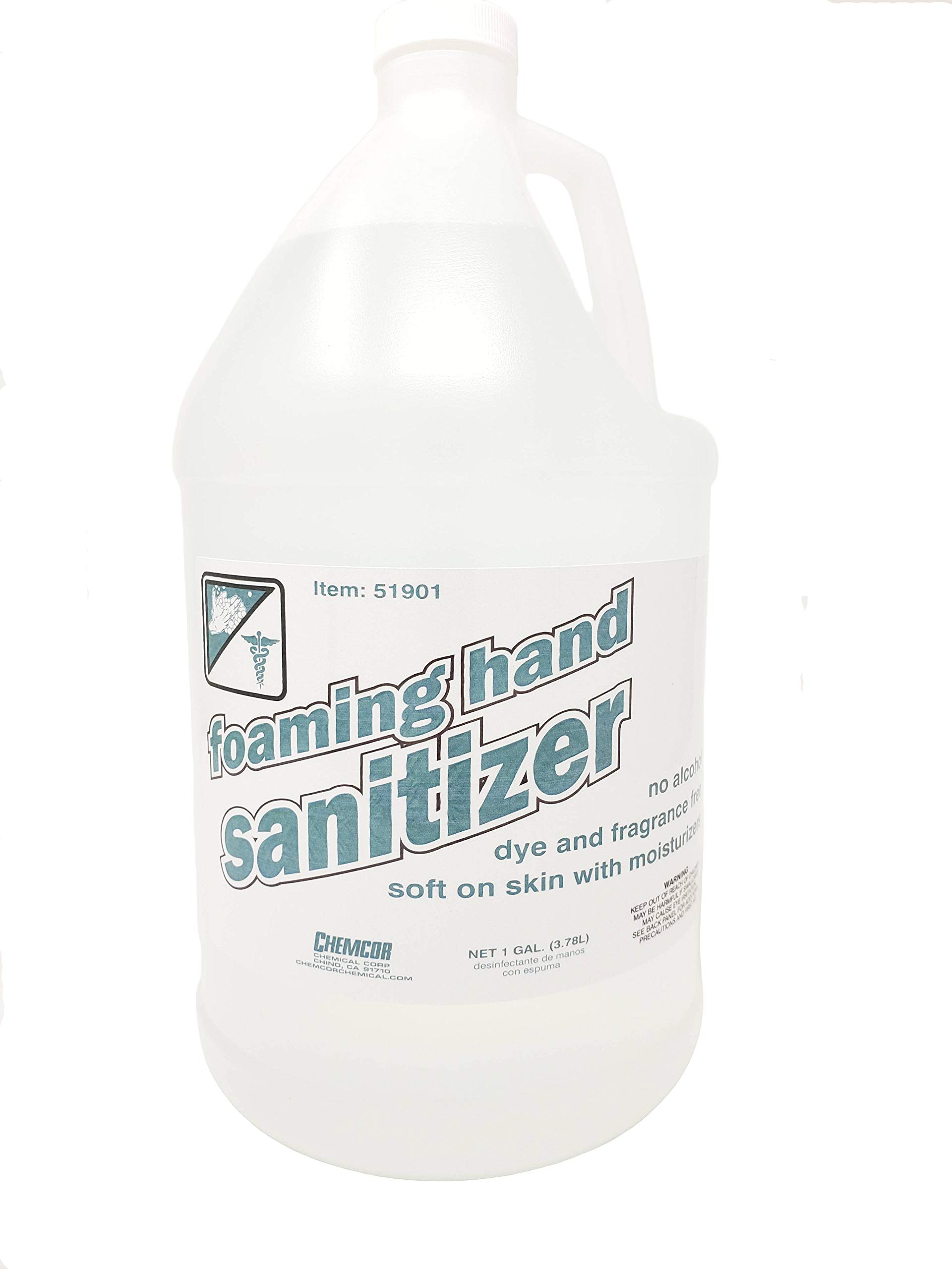 Foaming Hand Sanitizer No Alcohol, Dye & Fragrance Free, 1 Gallon (128 FL OZ) - Gentle for Sensitive Skin, Ideal for Home, Office, and Schools