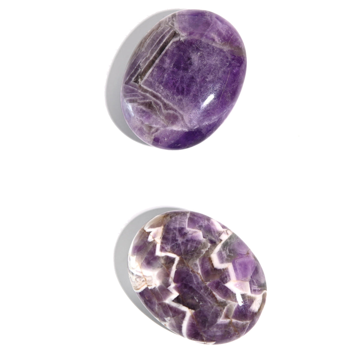 Chevron Dream Amethyst Palm Stone - Natural Healing Crystal for Meditation, Stress Relief & Positive Energy - Perfect for Yoga, Reiki & Spiritual Practices