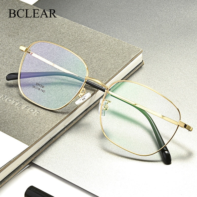 Bclear Men's Full Rim Titanium Alloy Eyeglasses ZT1124 - Lightweight Durable Glasses for Work, Reading & Driving