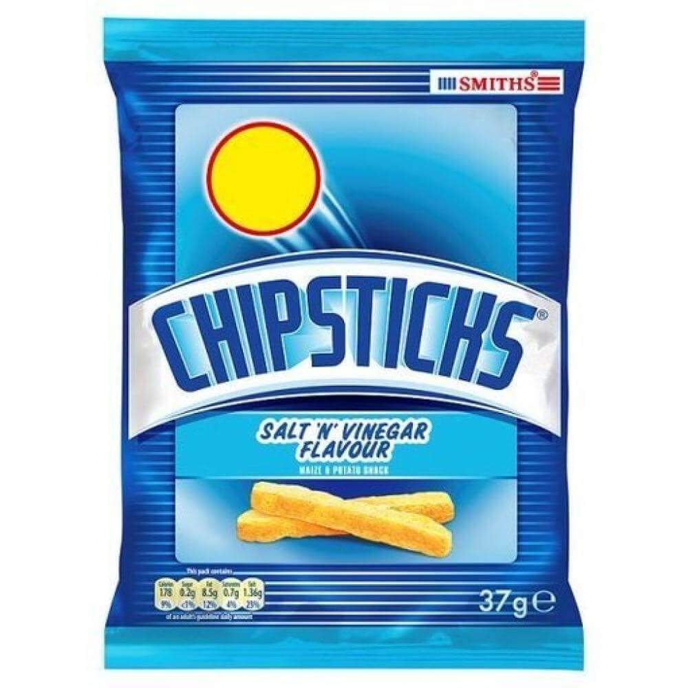 Premium Salt & Vinegar Chipsticks - Crunchy Snack Box of 30 Packs | Perfect for Parties, School Lunches & On-the-Go Snacking