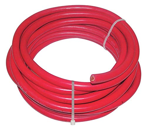 25 ft. 6 AWG Neoprene Welding Cable - 37 Amp Capacity, Flexible & Durable Red Power Cable for Automotive, Marine, and Industrial Applications