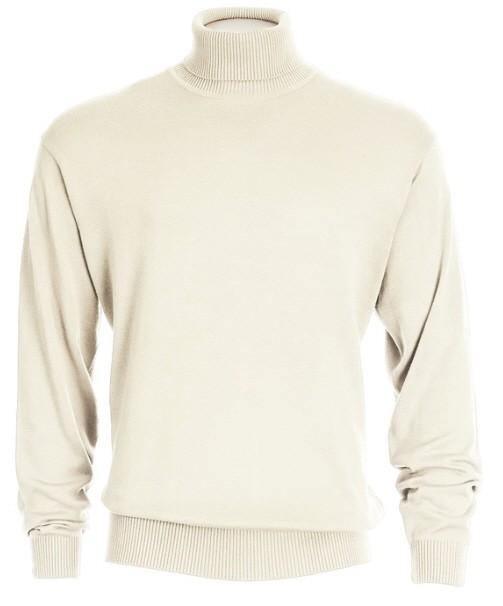 Men's Turtleneck Sweater - Off White | Winter Warm Knit Pullover for Casual & Business Wear
