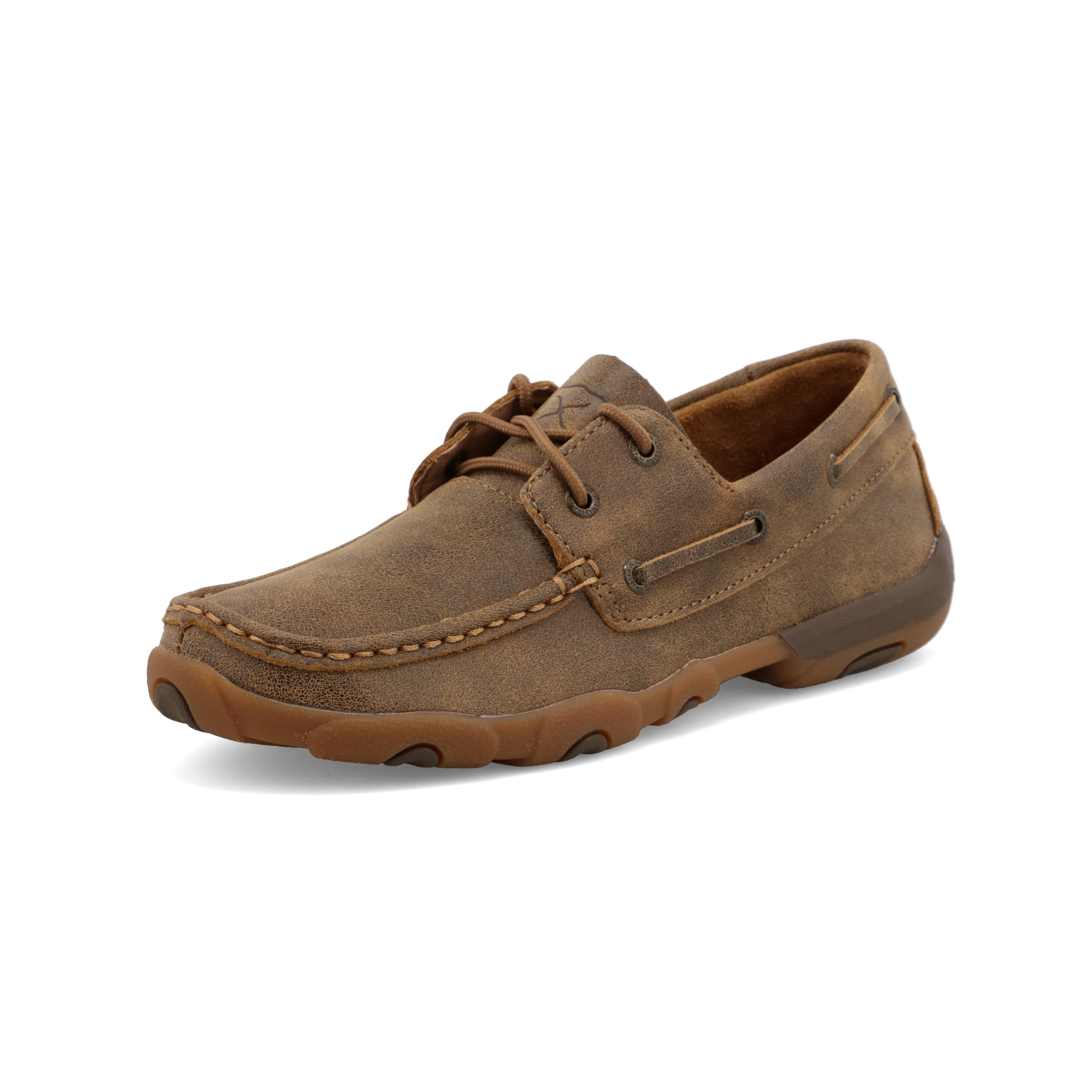 Twisted X Women's Comfortable Leather Boat Shoe Driving Moc - Slip-Resistant Moc Toe for Casual Wear, Boating & Driving