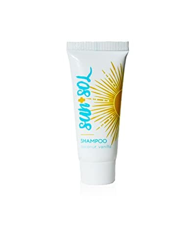 Sun + Sol Bulk Cleansing Shampoo with Warm Coconut & Vanilla Scent - Travel Size Toiletries for Hotels, Gyms, and On-the-Go | Mini Shampoo Bottles for Hospitality Amenities