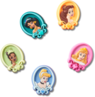 Crocs Jibbitz 5-Piece Disney Princess Shoe Charms - Fun & Customizable Decor for Crocs Shoes, Perfect for Kids & Disney Fans - Great for School, Parties & Everyday Wear