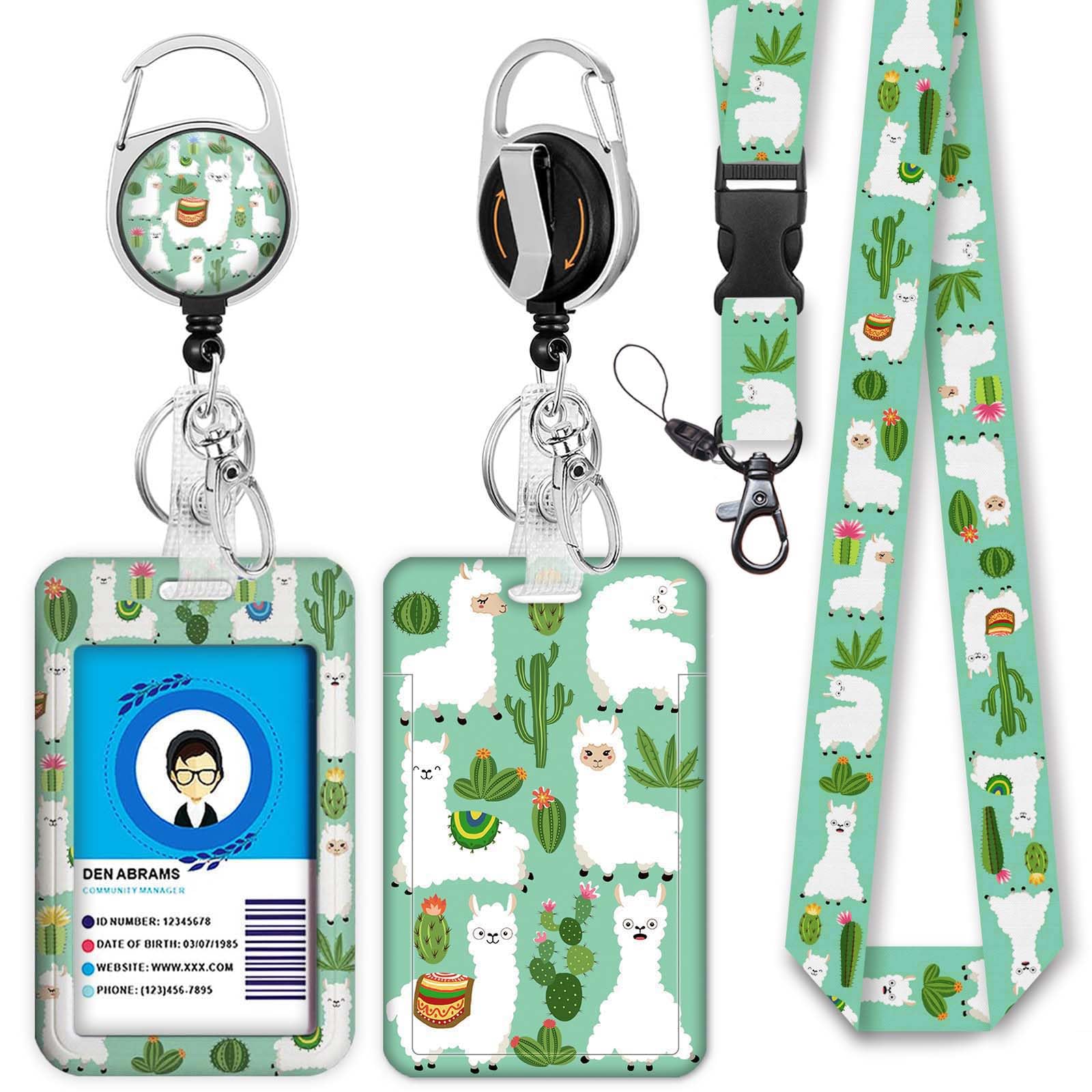 Cute Alpaca Lanyard with 360° Rotating Clip - ID Badge Holder for Nurses & Teachers