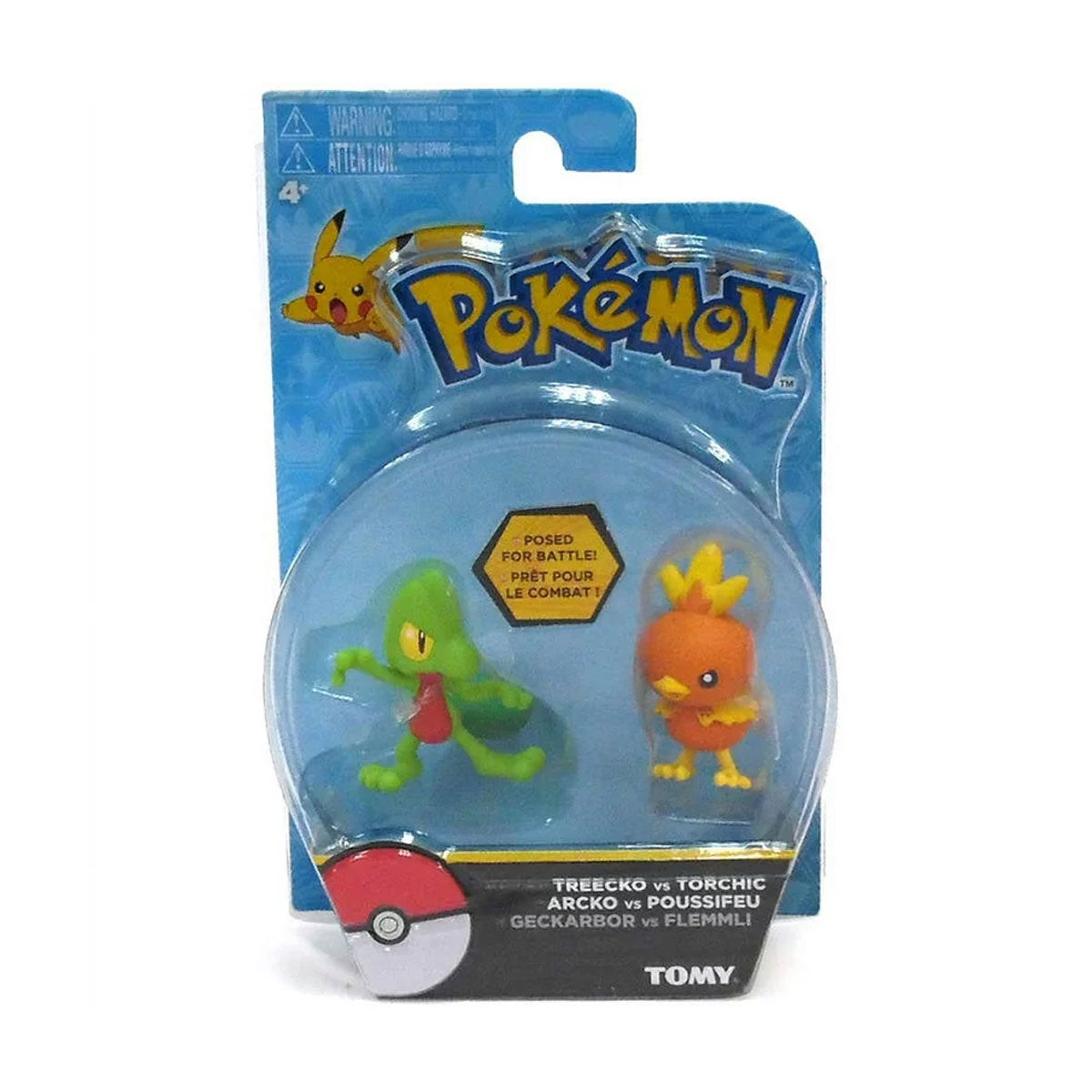Pokemon Action Pose Treecko vs Torchic 2-Pack Mini Figures - Battle Ready Collectibles for Display, Gifts & Pokemon Battles