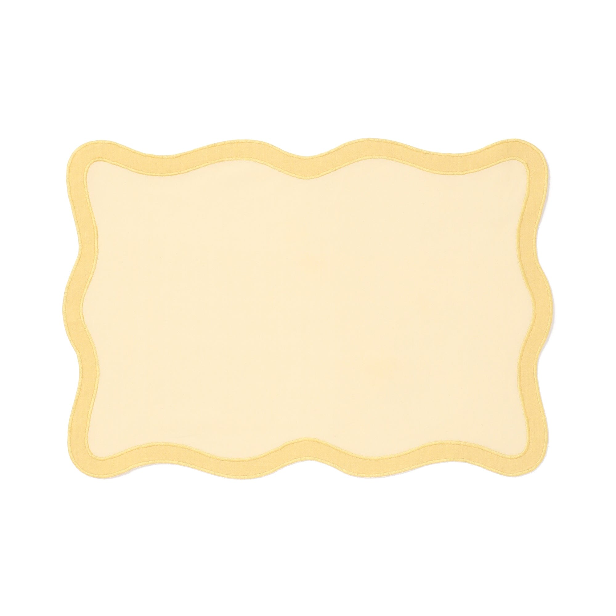 Bicolor Wave Lunch Mat - Yellow & Yellow Non-Slip Placemat for Dining Table, Kitchen, Picnic, and Office Use