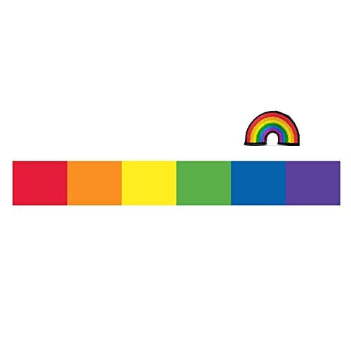 LGBT Pride Rainbow Flag Sticker & Iron-On Patch - Vibrant Vertical Stripes Design for Cars, Lockers, Notebooks - Waterproof & Durable Decal for LGBTQ+ Support - 1.7 x 11 inches - Perfect for Pride Month, Parades & Personal Expression