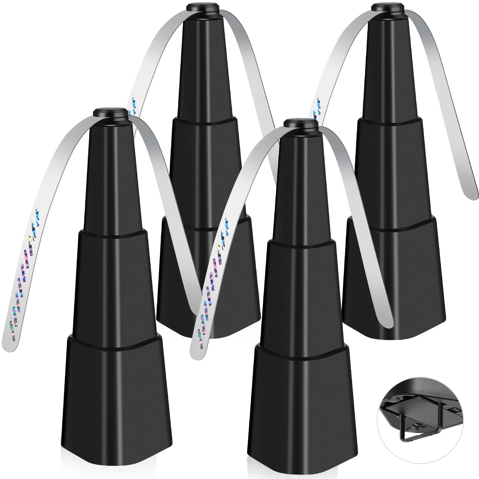 4 Pack Portable Automatic Fly Repellent Fans for Tables - Indoor/Outdoor Fly Control for Restaurants, Picnics & Home Use - Food Safe Fly Spinner for Parties, BBQs & Outdoor Dining