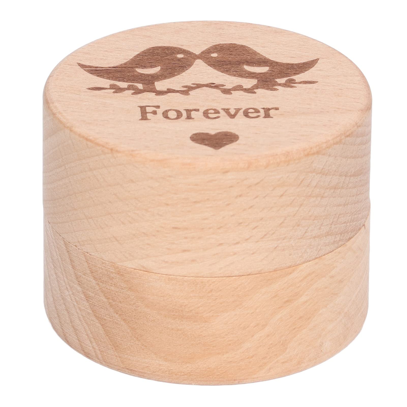 Antique Round Wooden Gift Box - Unique Simple Style for Wedding, Anniversary, Valentine's Day - Perfect for Jewelry, Rings, Love Notes & Keepsakes