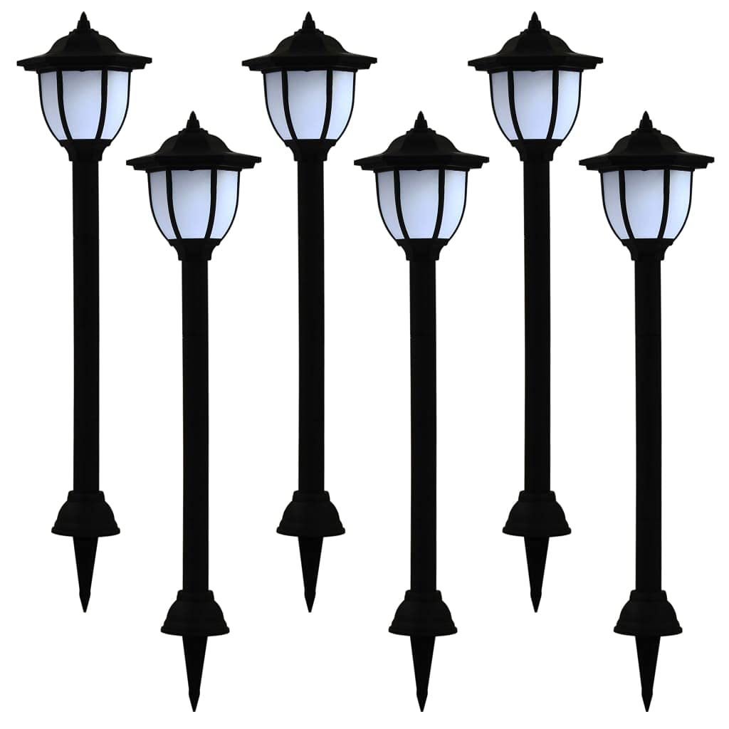 vidaXL 6-Pack Solar Powered Outdoor LED Garden Lights - Auto On/Off, Weatherproof Pathway Lighting for Home Entrance, Patio, Driveway | Eco-Friendly Solar Lights for Yard, Walkway & Landscape Decoration