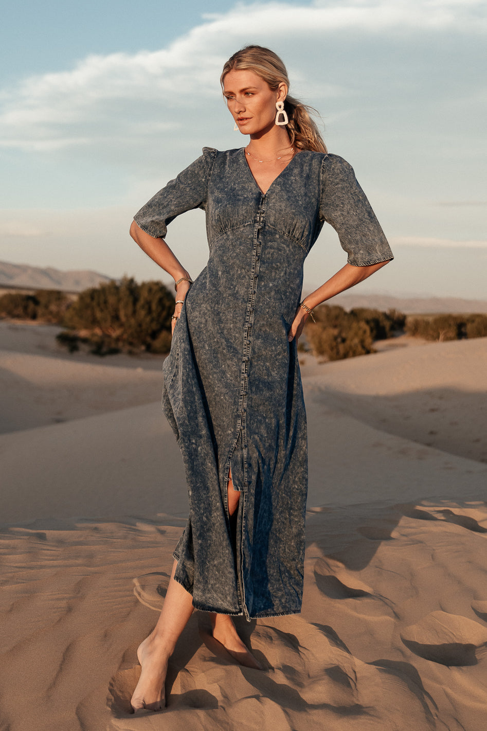 Alayna Button Up Dress for Women - Elegant Floral Print Summer Dress - Perfect for Office, Party & Casual Wear - FINAL SALE