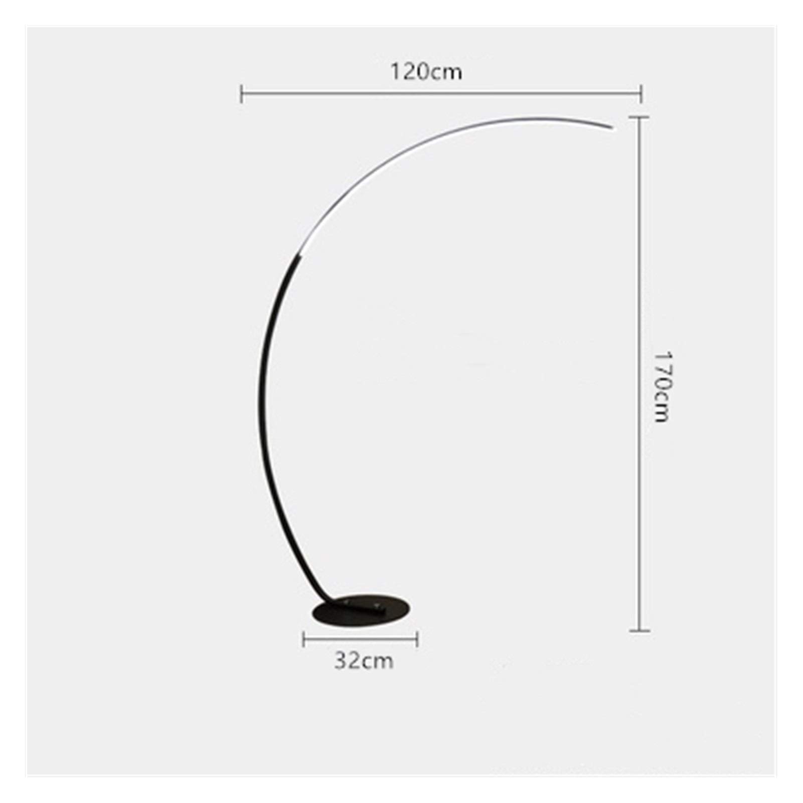 Modern Nordic Arc Floor Lamp - Dimmable LED Standing Light with Remote Control for Living Room, Bedroom & Study - Black Contemporary Home Decor for Reading & Relaxation