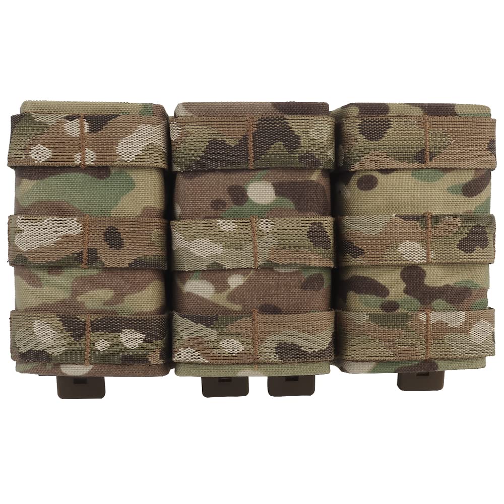 Triple 5.56 MOLLE Mag Pouch for Tactical Chest Rig - Quick Release Insert Set | Perfect for Military, Airsoft & Outdoor Shooting Range Use