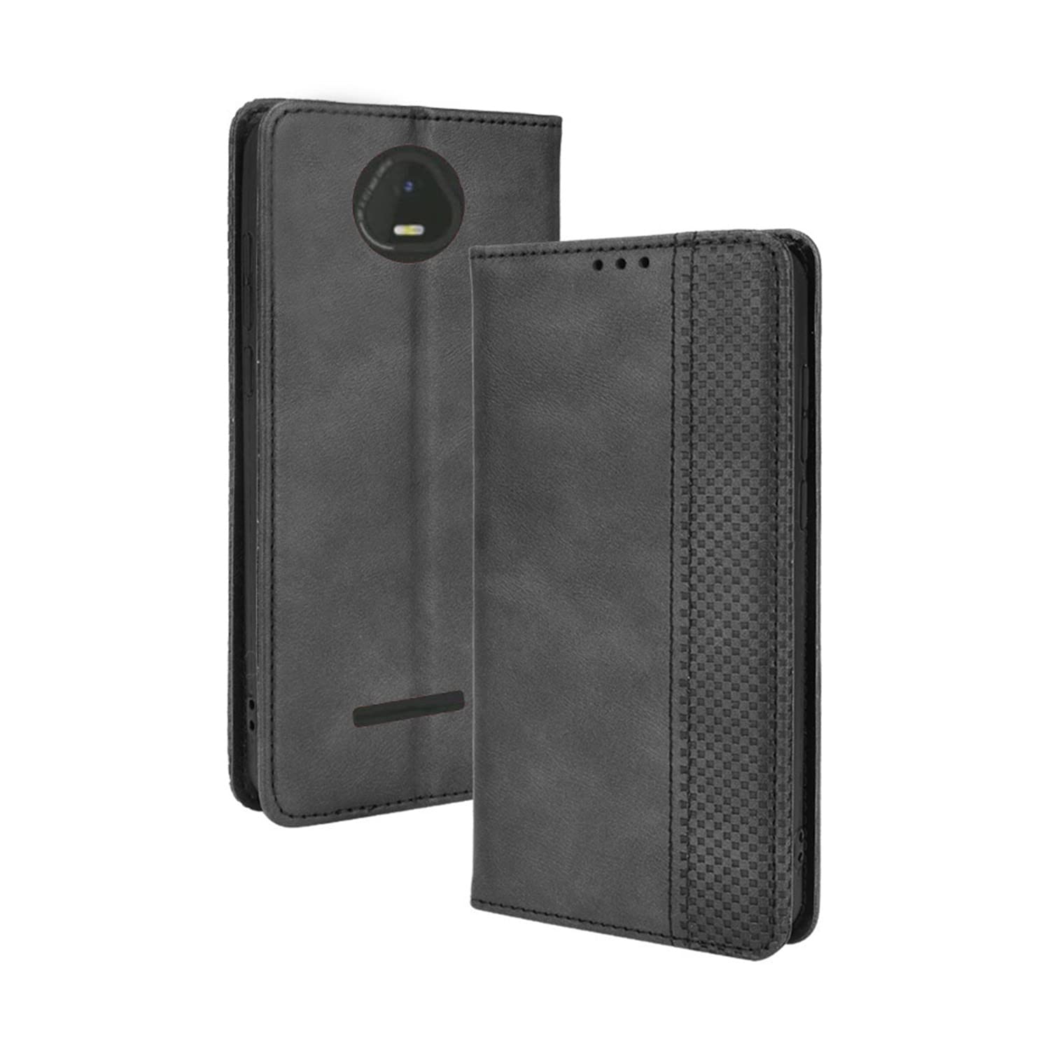 DAMONDY Leather Wallet Case for SCHOK Volt SV55 - Black | Magnetic Closure & Card Holder for Men & Women | Daily Use & Travel