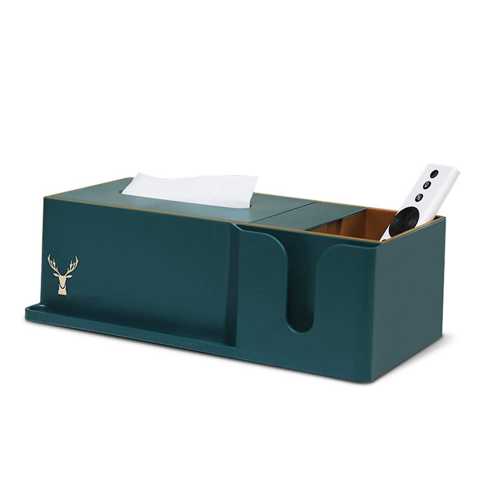 Luxury Remote Control Tissue Box Holder - Multifunctional Storage Drawer for Living Room Coffee Table & Dining Table - Home Decor Organizer for TV Remote, Keys & Essentials