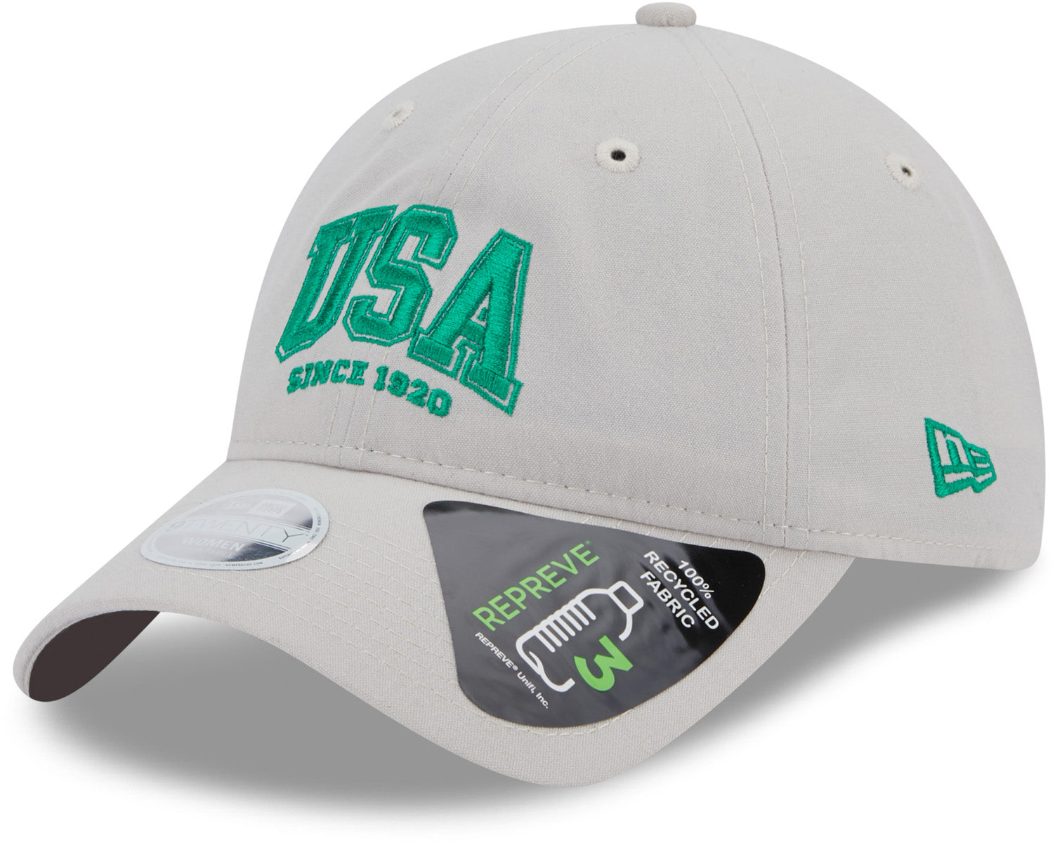 Women's New Era 9Twenty Repreve USA Stone Baseball Cap - Adjustable Snapback Hat for Women - Perfect for Sports, Outdoor Activities & Casual Wear
